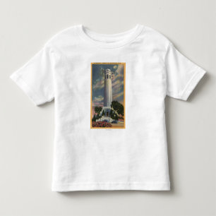 Telegrafera backen beskådar med den Coit Tee Shirt