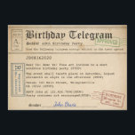 Telegram-inbjudan på födelsedagen inbjudningar<br><div class="desc">Denna födelsedag är Telegram inbjudan en underbar idé för ett gammaldags hus party och en garanterad framgång för era vänner! Om du funderar på att kasta en vintage under temat party, så är inbjudan ett underbart sätt att ta sig till inbjudan alla dina kära! Du kan alltid be alla dina...</div>