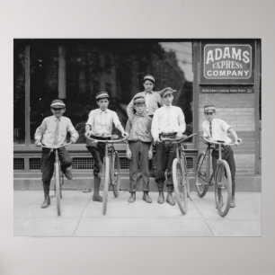 Telegram Messenger Pojkar, 1911. Vintage Foto Poster