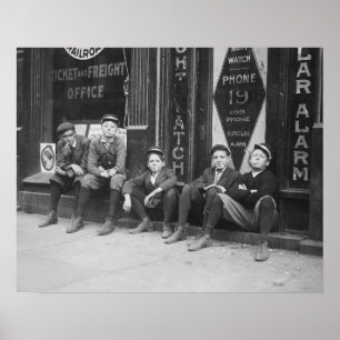 Telegram Messengers, 1910. Gammalt fotografi Poster