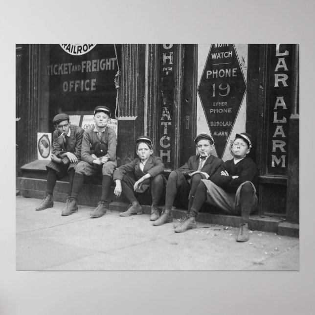 Telegram Messengers, 1910. Gammalt fotografi Poster (Framsidan)