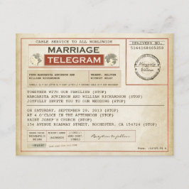 Telegrammet vintage bröllop inbjudningar