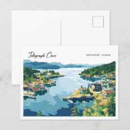 Telegraph Cove Vancouver Canada Illustration Vykort