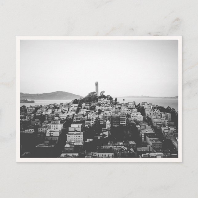 Telegraph Hill San Francisco Coit Tower Vykort (Framsida)