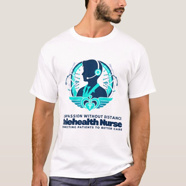 Telehealth Nurse Compassion Without Distance T Shirt (Framsida)