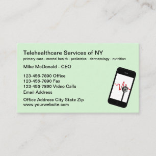 Telehealth Services Mobile Medical Visitkort