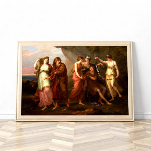 Telemachus och Calypsos nymphs Poster