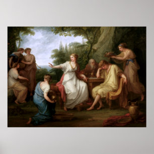 Telemachus-sändare av Angelika Kauffmann Poster