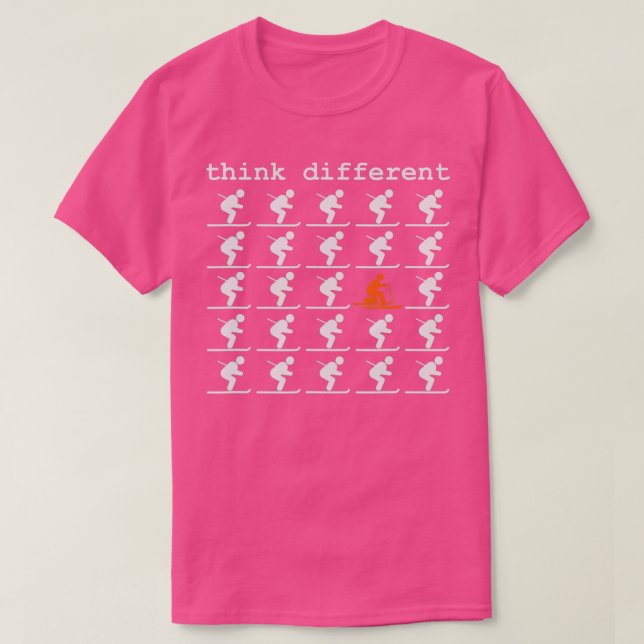 Telemark Hoppa över frigör din Tänka från annan da T Shirt (Design framsida)