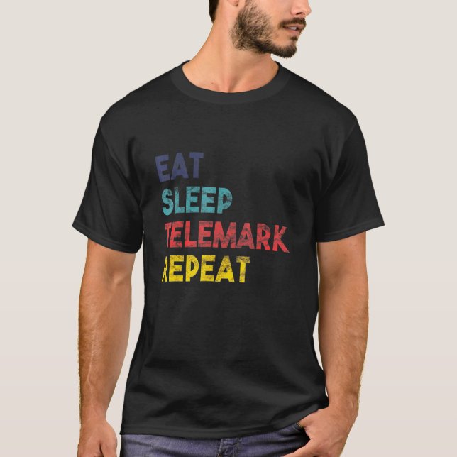 Telemark hoppar över viloläge för viloläge för Tel T Shirt (Framsida)