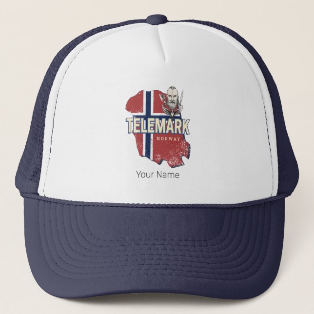 Telemark Norge Province Karta Vintage Souvenir Keps (Framsida)