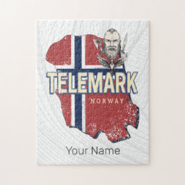 Telemark Norge Province Karta Vintage Souvenir Pussel