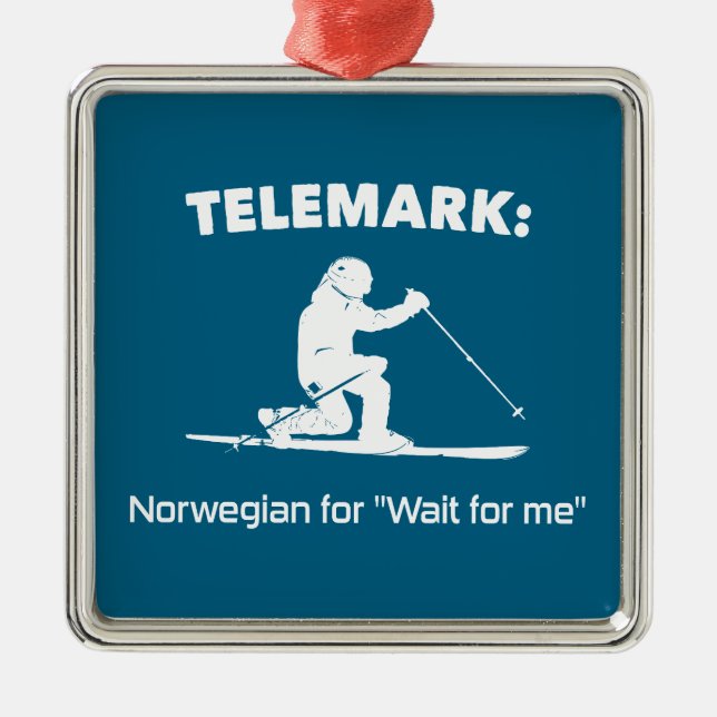 Telemark: Norska för "Vänta på mig" Julgransprydnad Metall (Framsidan)