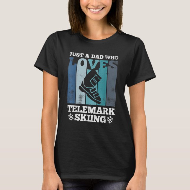 Telemark Pappa Toring Ski Boot Retro T Shirt (Framsida)