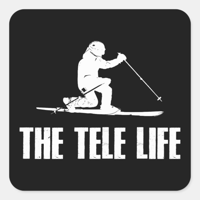 Telemark Ski Life Fyrkantigt Klistermärke (Framsida)