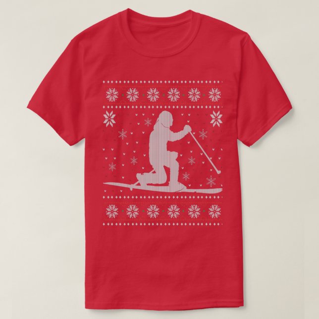 Telemark Ski Skiing Ugly jul Sweater Gift T Shirt (Design framsida)