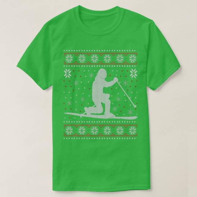 Telemark Ski Skiing Ugly jul Sweater Gift T Shirt (Design framsida)
