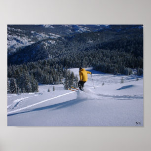 Telemark Skiier tar flyg Poster