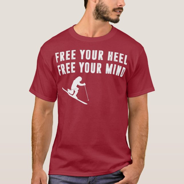 Telemark Skiing Free, du kan rädda dig T Shirt (Framsida)