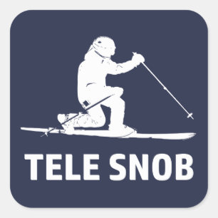Telemark Skiing Snob Fyrkantigt Klistermärke