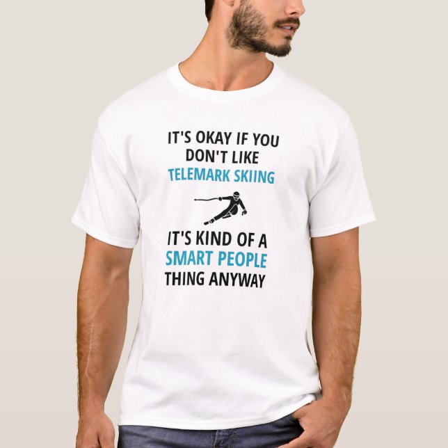 Telemark Skiing| Telemark Skier Free Heel Skig T Shirt (Framsida)