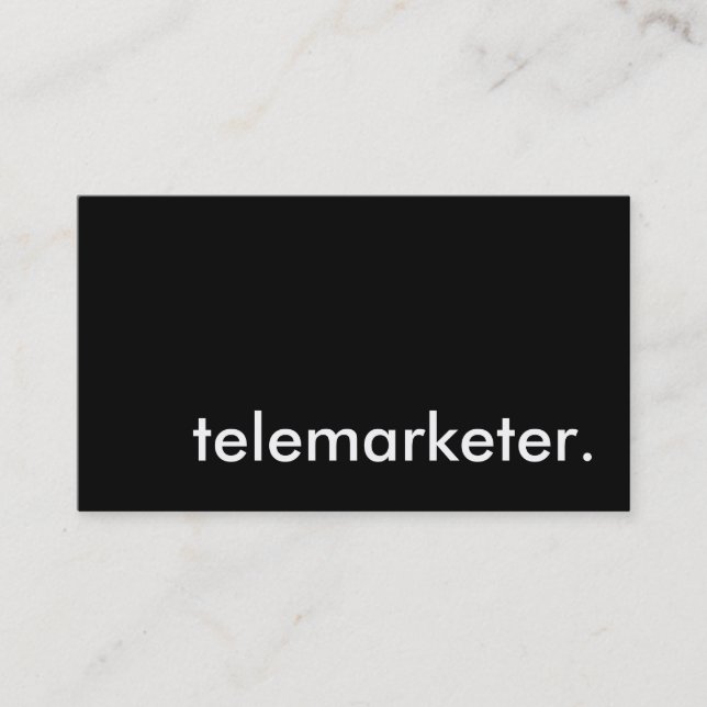 telemarketer. visitkort (Framsida)
