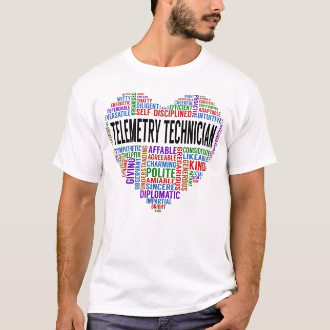 Telemetritekniker Heart T Shirt (Framsida)