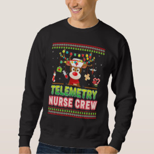 Telemetry Nurse Crew Cute Reindeer jul Sweat Lång Ärmad Tröja