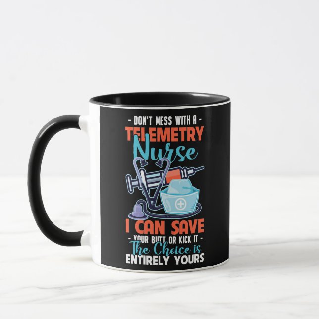 Telemetry Nurse Life Funny Telemetry Nursing Mugg (Vänster)