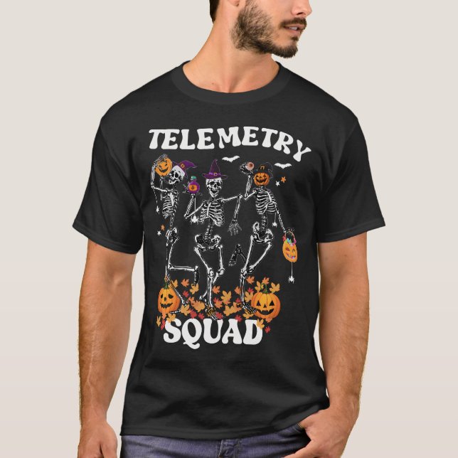 Telemetry Nurse Squad Medical Nursing Skeleton Dan T Shirt (Framsida)
