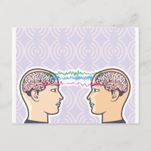 Telepati mellan människa och hjärnor via Brainwave Vykort