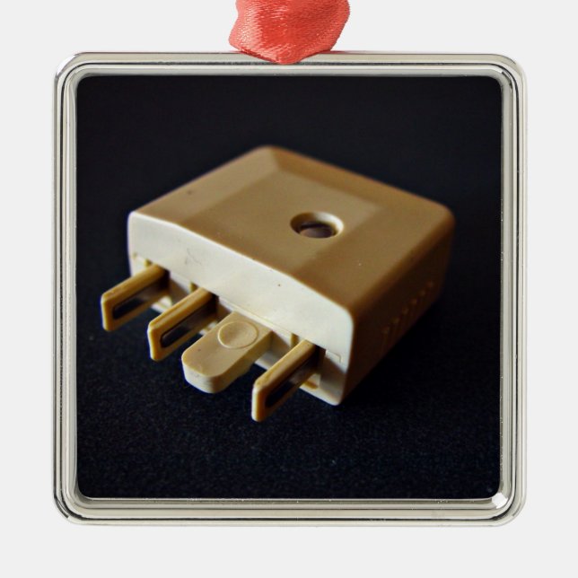 Telephone pluggar till den standarda adapteren julgransprydnad metall (Framsidan)