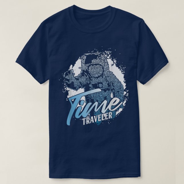 Teleportering av tidsresans astronaut-resande t shirt (Design framsida)