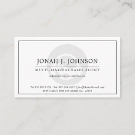 Telesales Agent + Tech Support | Minimal Style BW Visitkort