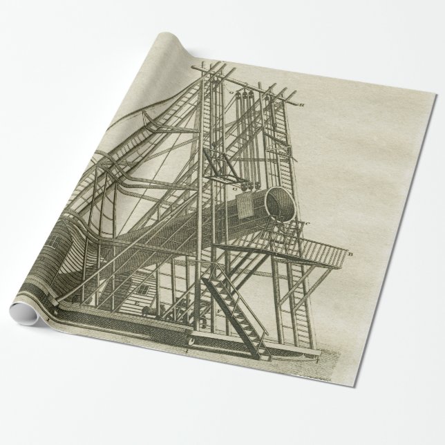 Telescope Antique SCIENCE-UTRUSTNING 1800-TALET Presentpapper (Utrullad)