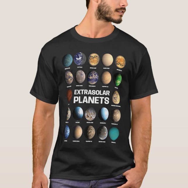 Telescope Astronomy Extrasolar Planets Cosmology B T Shirt (Framsida)