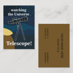 Telescope Astronomy Stargazing Night Himmel Visitkort