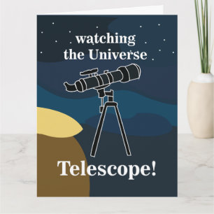 Telescope Night Himmel Astronomy Stargazer Birthda Kort