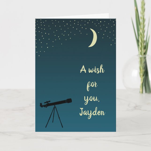 Telescope och Nattans Himlar Astronomi Thmet Kort (Framsida)