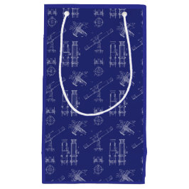 Telescope Schematics Gift Bag in Blue