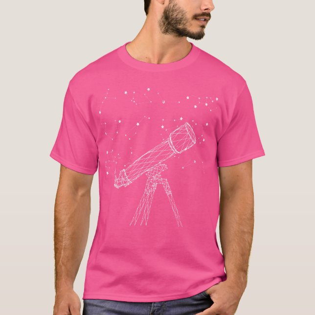 Telescope Star Constellations Rymden Galaxy A T Shirt (Framsida)