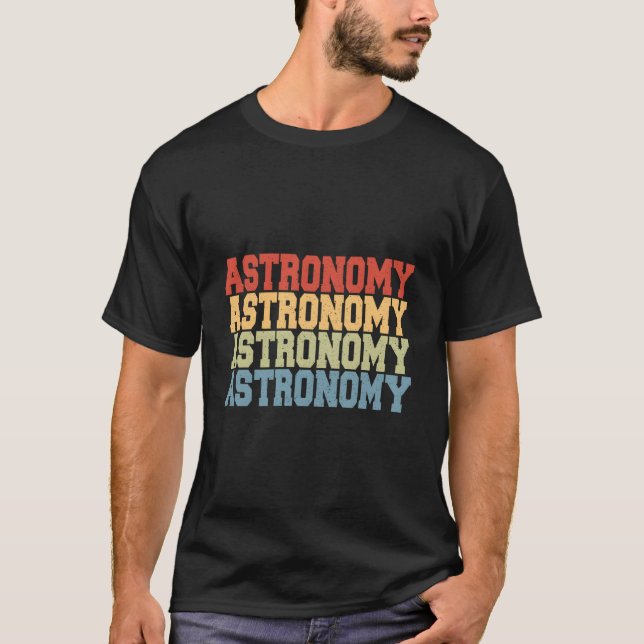 Telescope Stargazing Astronomy T Shirt (Framsida)