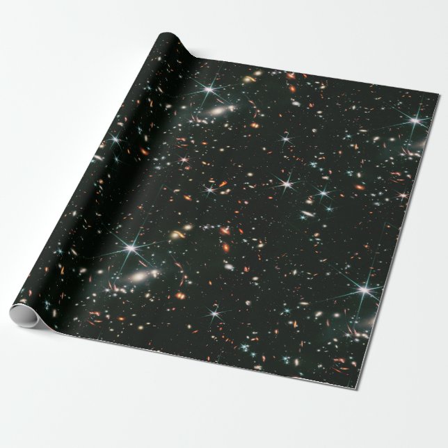 Telescopic Deep Space Galaxies Stars sömlös Presentpapper (Utrullad)