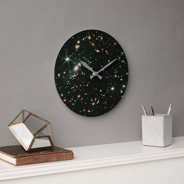 Telescopic Deep Space Galaxies Stars Stor Klocka (Kontor)