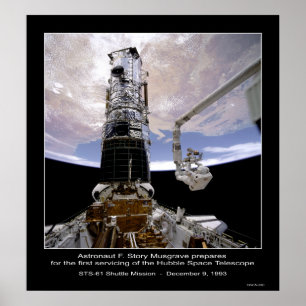 Teleskop för astronautMusgrave Hubble utrymme Poster