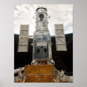 Teleskop och Atlantis för mobilt utrymme Poster