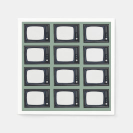 Television Gamla klassiska Retro TV Mönster Party Pappersservett