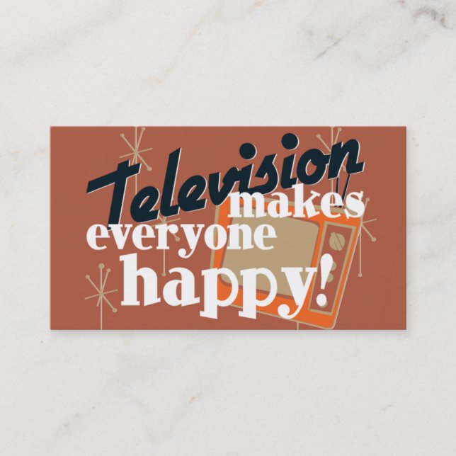 Television gör alla Lycklig! Copper Brown Visitkort (Framsida)