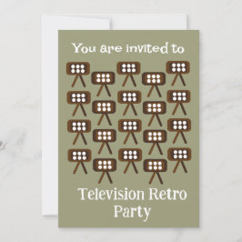 Television Retro Party Inbjudningar