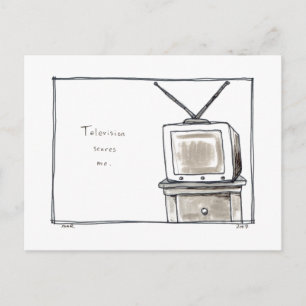 Television skrämmer mig gamla TV-roligtar original Vykort